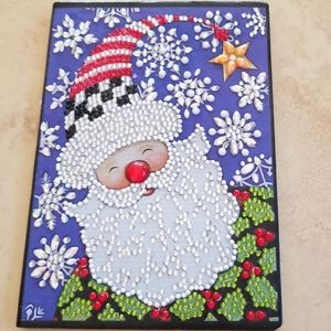 Santa Jeweled Leather Journal/Notebook NWOT